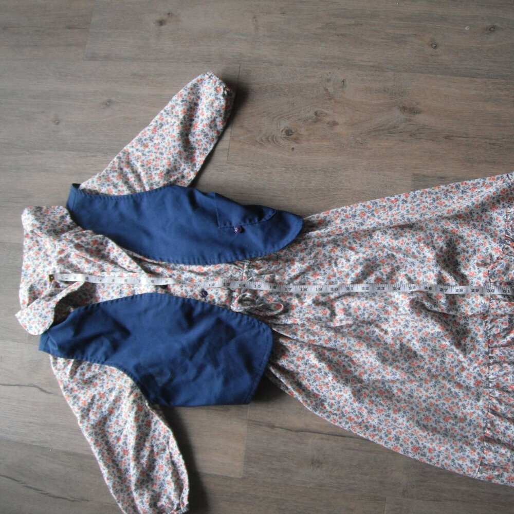 Vintage Prairie Western Handmade Dress and Vest Floral Print Size 0-2 S